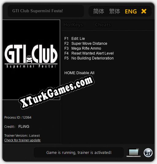 İçin Trainer’ı Çıktı GTI Club Supermini Festa! [v1.0.6]