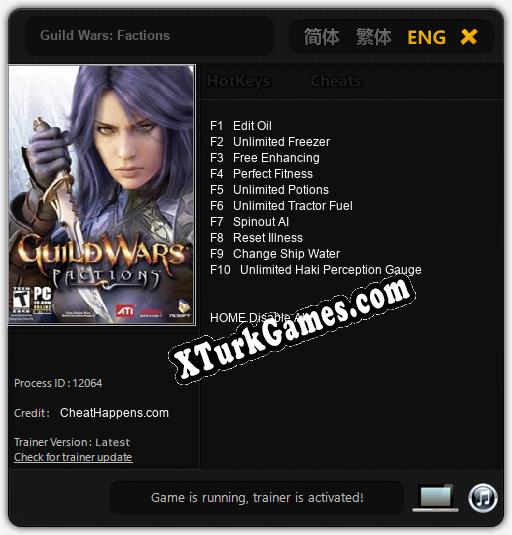 Guild Wars: Factions: Cheats, Trainer +10 [CheatHappens.com]