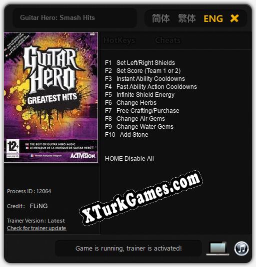 Guitar Hero: Smash Hits: Trainer +10 [v1.9]
