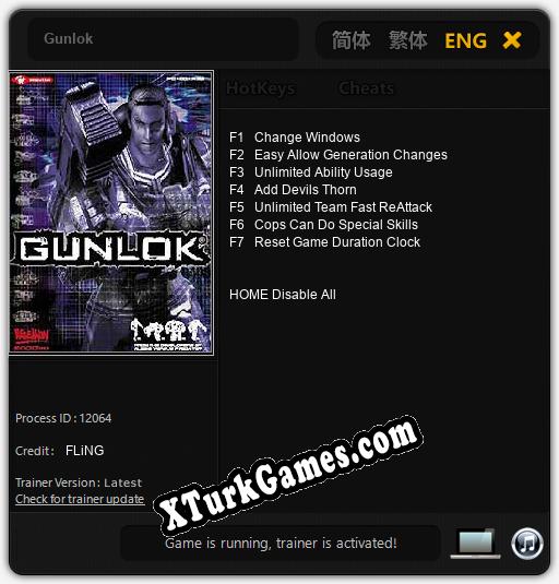 Gunlok: Trainer’ı (V1.0.58)