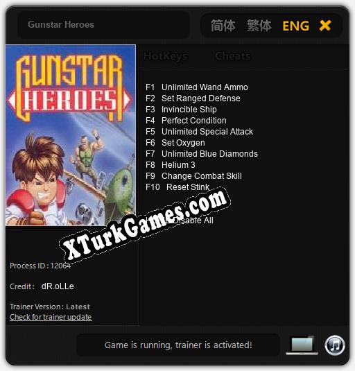 Gunstar Heroes: Trainer’ı (V1.0.42)