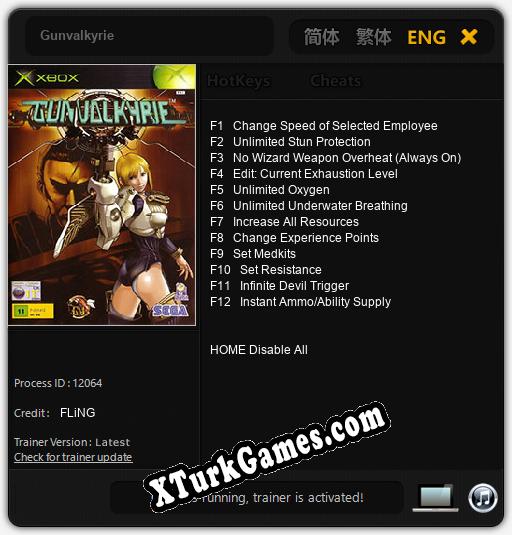 İçin Trainer’ı Çıktı Gunvalkyrie [v1.0.2]