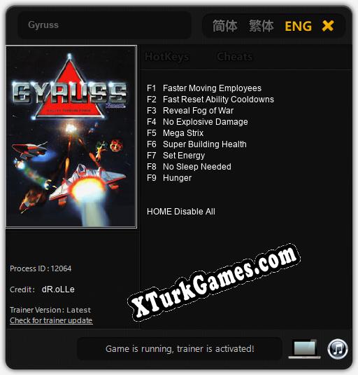 Gyruss: Trainer’ı (V1.0.32)