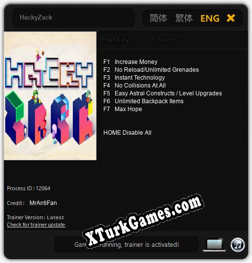 HackyZack: Cheats, Trainer +7 [MrAntiFan]