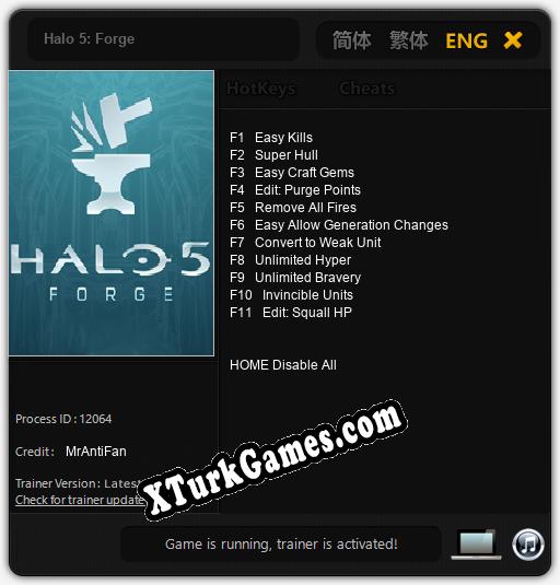 Halo 5: Forge: Trainer +11 [v1.1]