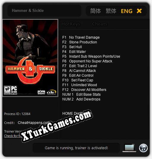 İçin Trainer’ı Çıktı Hammer & Sickle [v1.0.1]