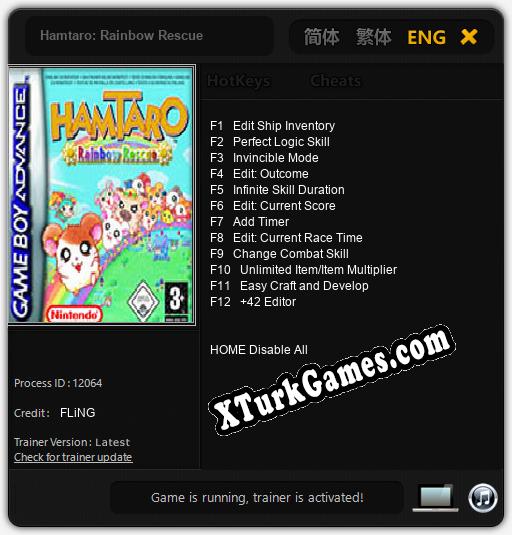 Hamtaro: Rainbow Rescue: Cheats, Trainer +12 [FLiNG]