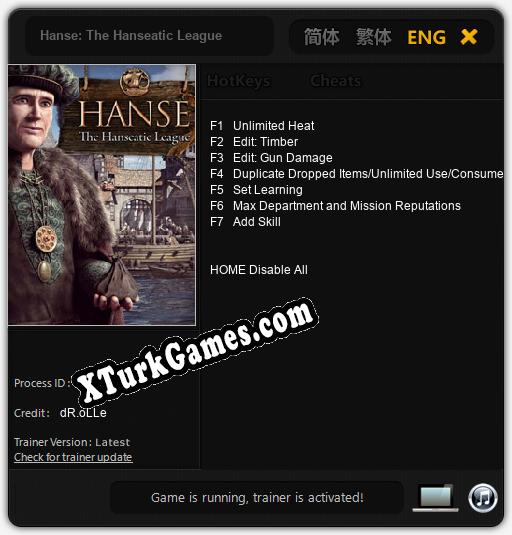 Hanse: The Hanseatic League: Cheats, Trainer +7 [dR.oLLe]