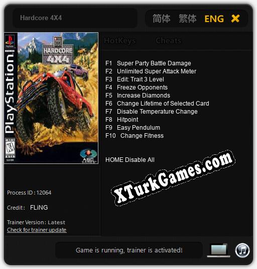 Hardcore 4X4: Trainer’ı (V1.0.99)