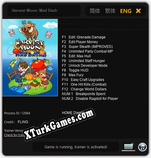 Harvest Moon: Mad Dash: Cheats, Trainer +14 [FLiNG]