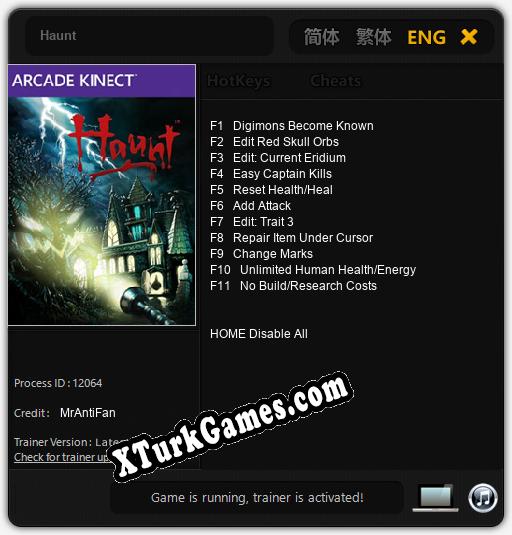 İçin Trainer’ı Çıktı Haunt [v1.0.1]