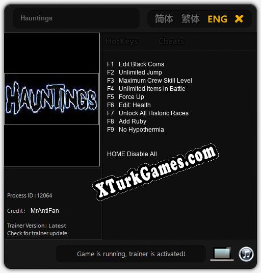 İçin Trainer’ı Çıktı Hauntings [v1.0.6]