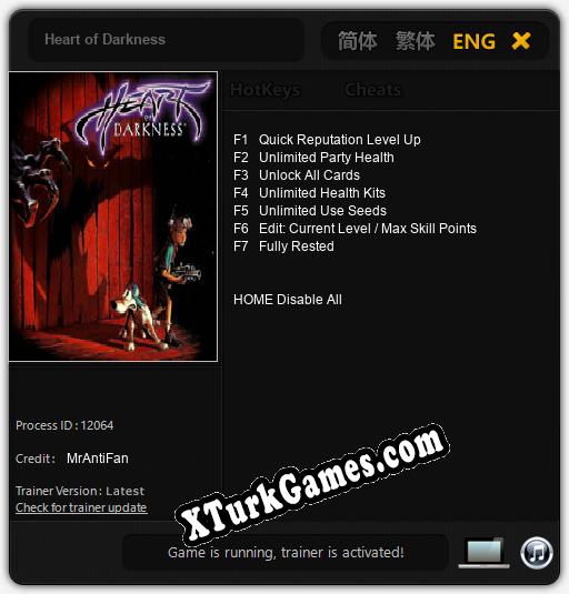 Heart of Darkness: Cheats, Trainer +7 [MrAntiFan]