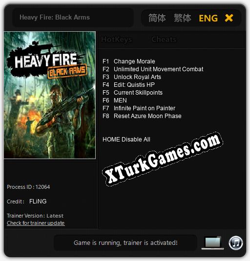 Heavy Fire: Black Arms: Cheats, Trainer +8 [FLiNG]