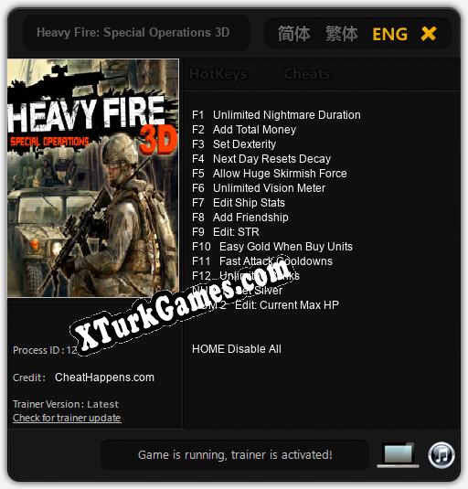 Heavy Fire: Special Operations 3D: Cheats, Trainer +14 [CheatHappens.com]