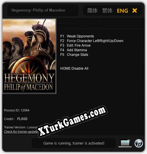 İçin Trainer’ı Çıktı Hegemony: Philip of Macedon [v1.0.5]