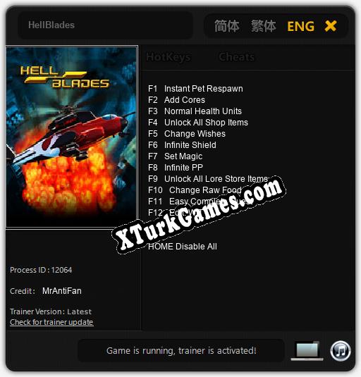 HellBlades: Trainer +12 [v1.1]
