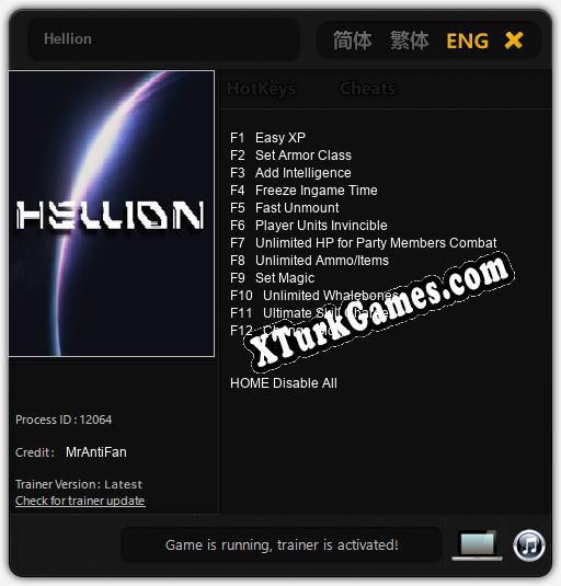 İçin Trainer’ı Çıktı Hellion [v1.0.2]