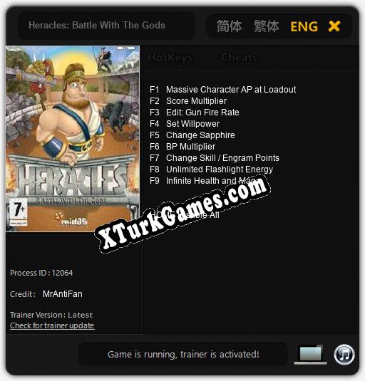 Heracles: Battle With The Gods: Trainer +9 [v1.1]