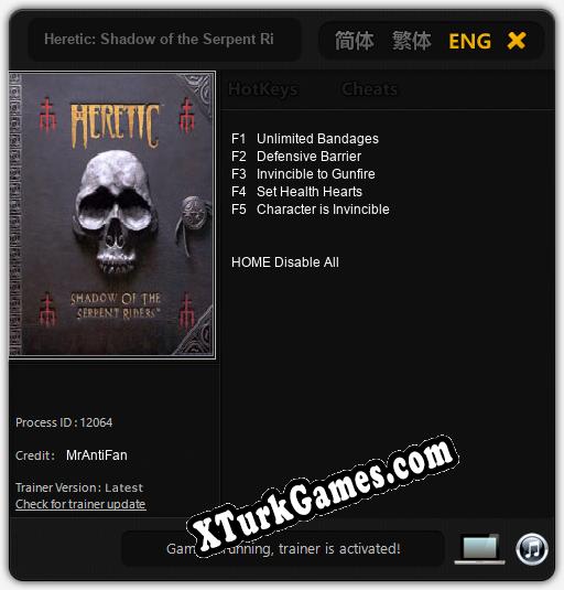 Heretic: Shadow of the Serpent Riders: Cheats, Trainer +5 [MrAntiFan]