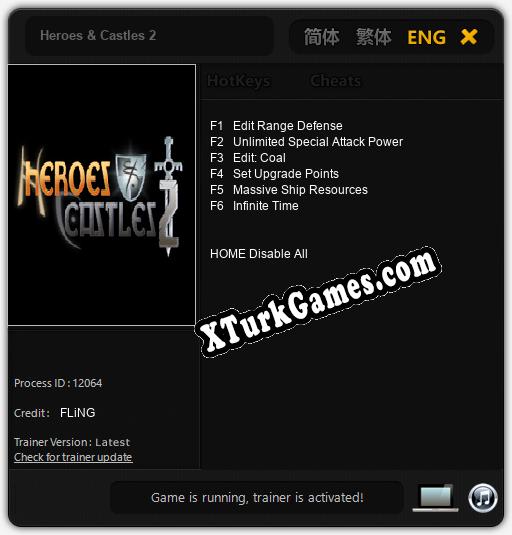 İçin Trainer’ı Çıktı Heroes & Castles 2 [v1.0.7]
