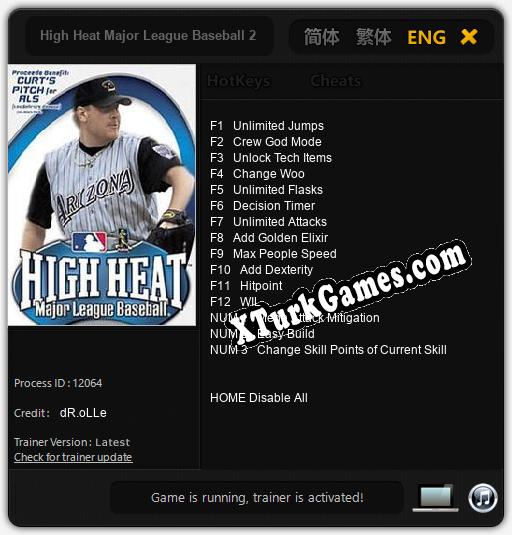 High Heat Major League Baseball 2004: Trainer’ı (V1.0.9)