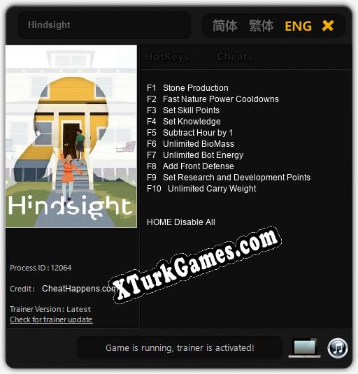 Hindsight: Cheats, Trainer +10 [CheatHappens.com]