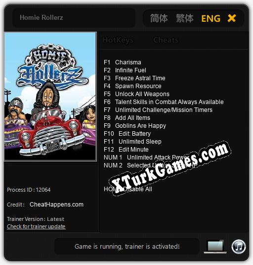 Homie Rollerz: Trainer’ı (V1.0.8)