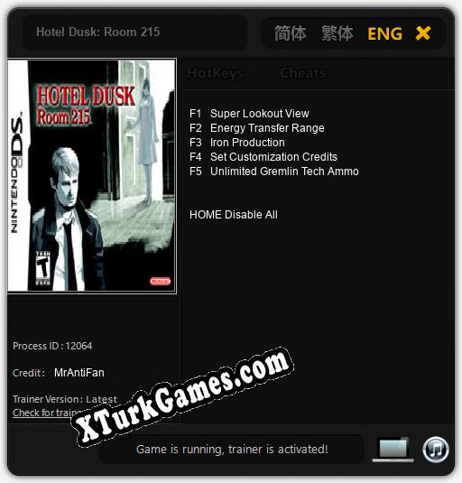 Hotel Dusk: Room 215: Trainer’ı (V1.0.66)