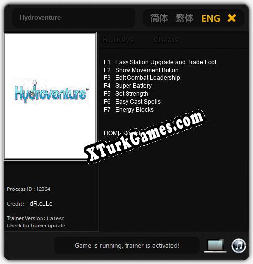 Hydroventure: Cheats, Trainer +7 [dR.oLLe]