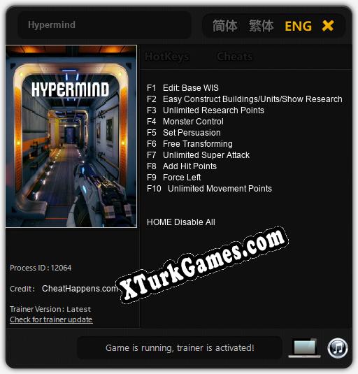 İçin Trainer’ı Çıktı Hypermind [v1.0.4]