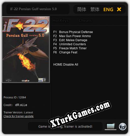 iF-22 Persian Gulf version 5.0: Trainer’ı (V1.0.69)