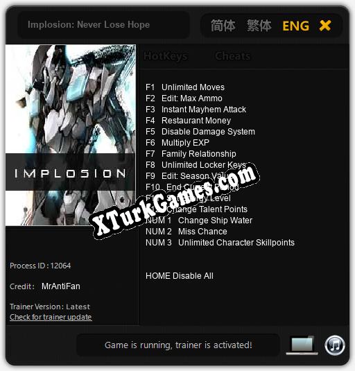 Implosion: Never Lose Hope: Cheats, Trainer +15 [MrAntiFan]