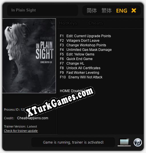 In Plain Sight: Trainer +10 [v1.7]