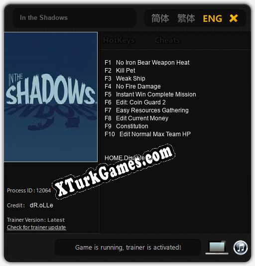 In the Shadows: Trainer +10 [v1.4]