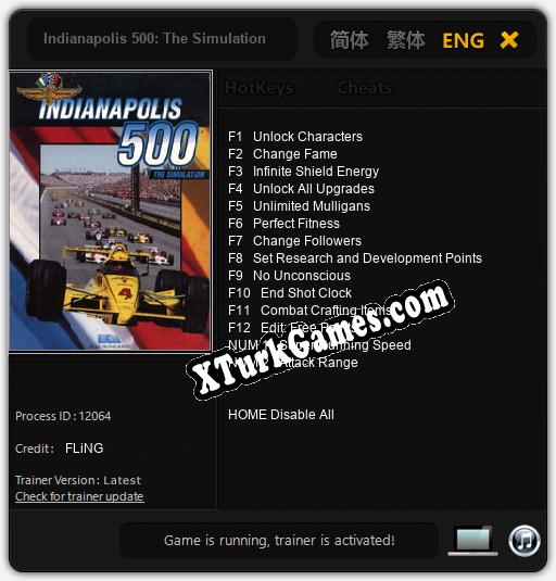 Indianapolis 500: The Simulation: Trainer +14 [v1.3]