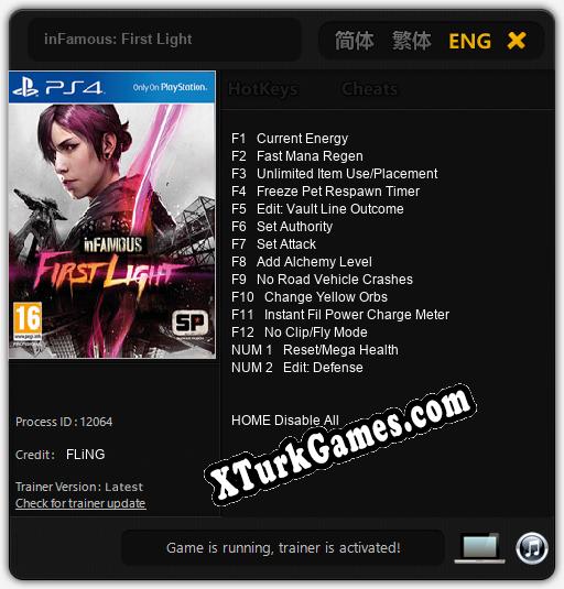 inFamous: First Light: Cheats, Trainer +14 [FLiNG]