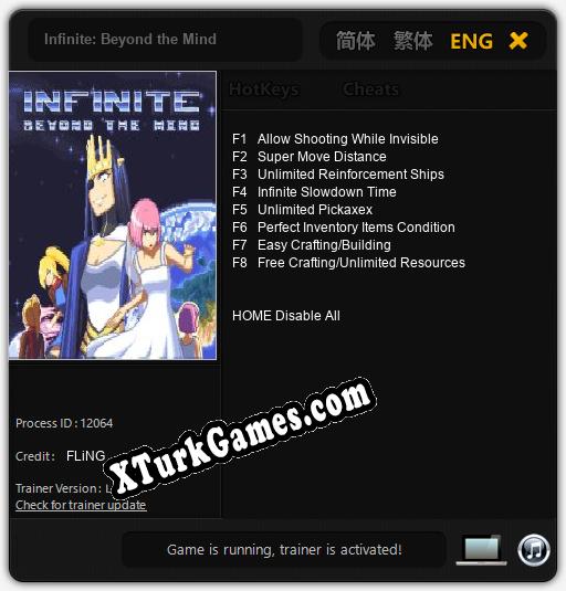 Infinite: Beyond the Mind: Trainer +8 [v1.8]