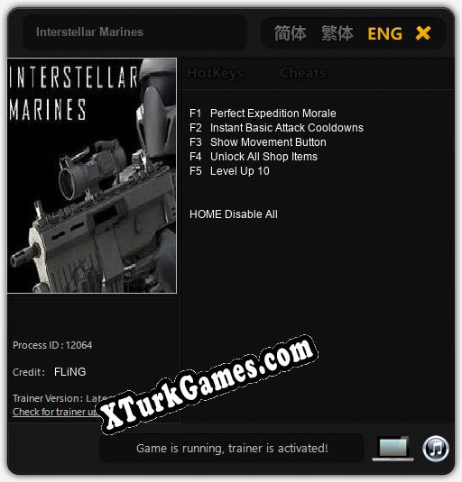 İçin Trainer’ı Çıktı Interstellar Marines [v1.0.4]