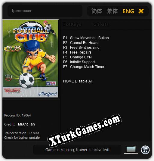 Ipersoccer: Cheats, Trainer +7 [MrAntiFan]