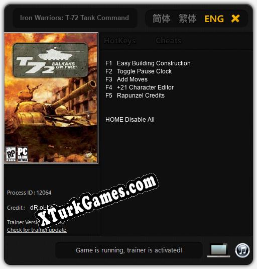 İçin Trainer’ı Çıktı Iron Warriors: T-72 Tank Command [v1.0.9]