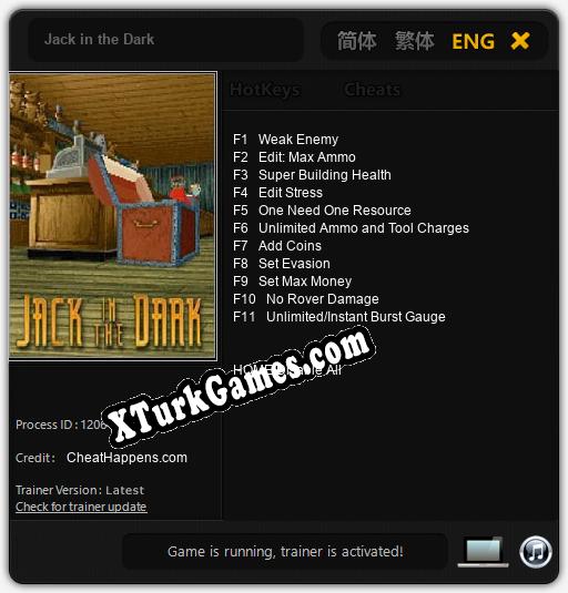Jack in the Dark: Cheats, Trainer +11 [CheatHappens.com]
