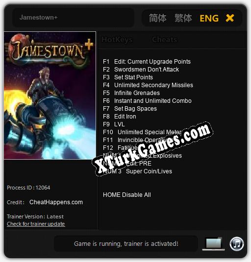 İçin Trainer’ı Çıktı Jamestown+ [v1.0.5]