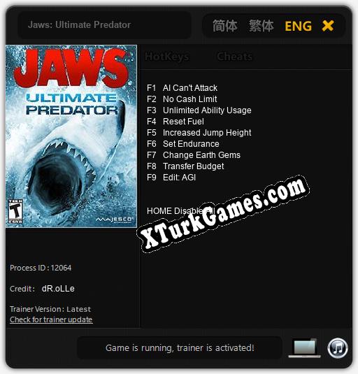 Jaws: Ultimate Predator: Trainer +9 [v1.3]
