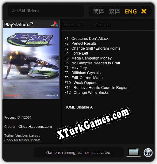 Jet Ski Riders: Trainer +12 [v1.8]