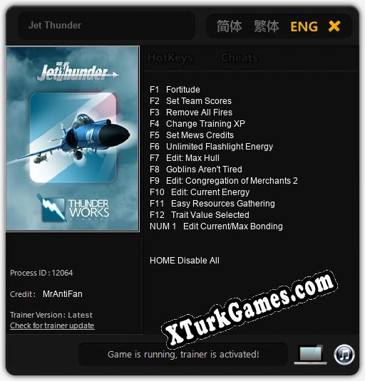 Jet Thunder: Trainer’ı (V1.0.2)