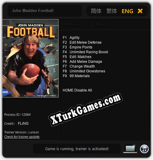 John Madden Football: Trainer +9 [v1.8]