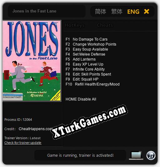 Jones in the Fast Lane: Cheats, Trainer +10 [CheatHappens.com]