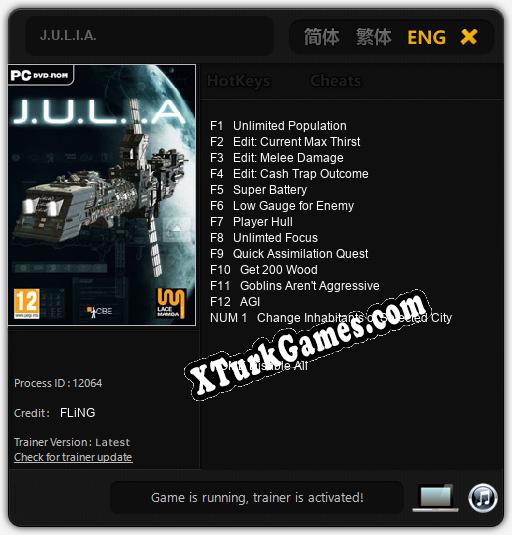 J.U.L.I.A.: Trainer +13 [v1.9]