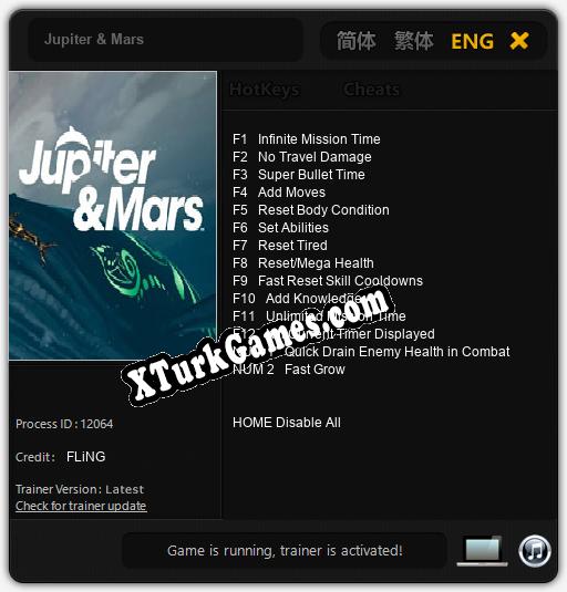 İçin Trainer’ı Çıktı Jupiter & Mars [v1.0.4]